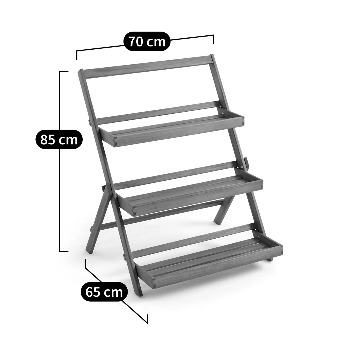 Wassif Folding Acacia Shelving Unit – image 7