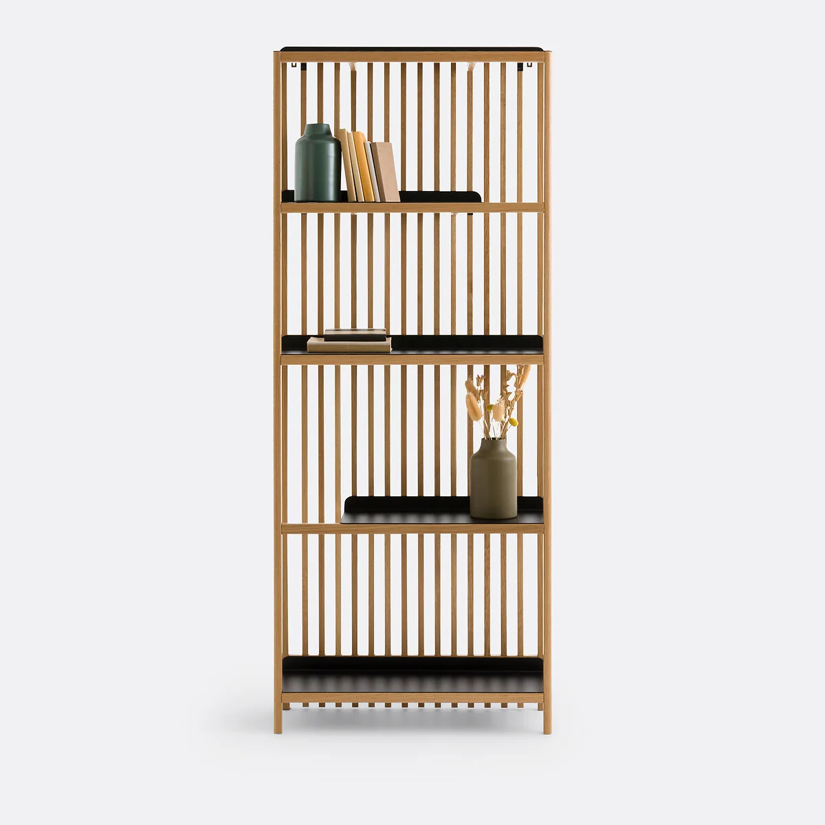 Jac Bookcase with Solid Oak Slats and Steel – image 3