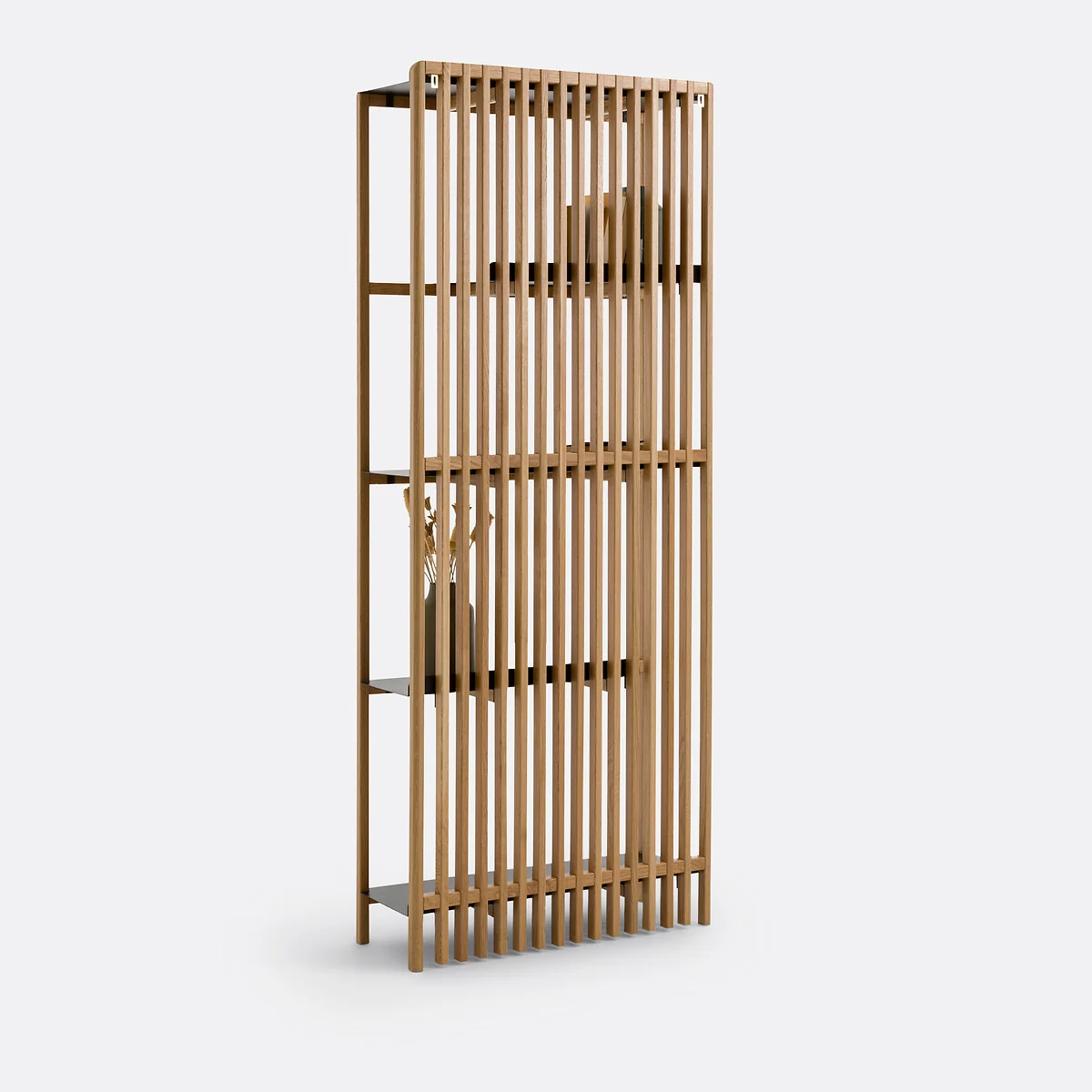 Jac Bookcase with Solid Oak Slats and Steel – image 4