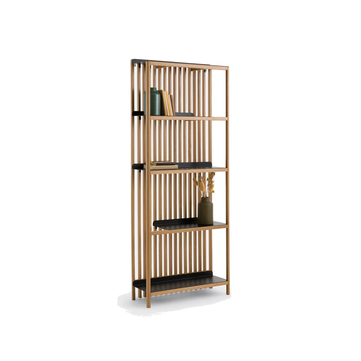 Jac Bookcase with Solid Oak Slats and Steel – image 1