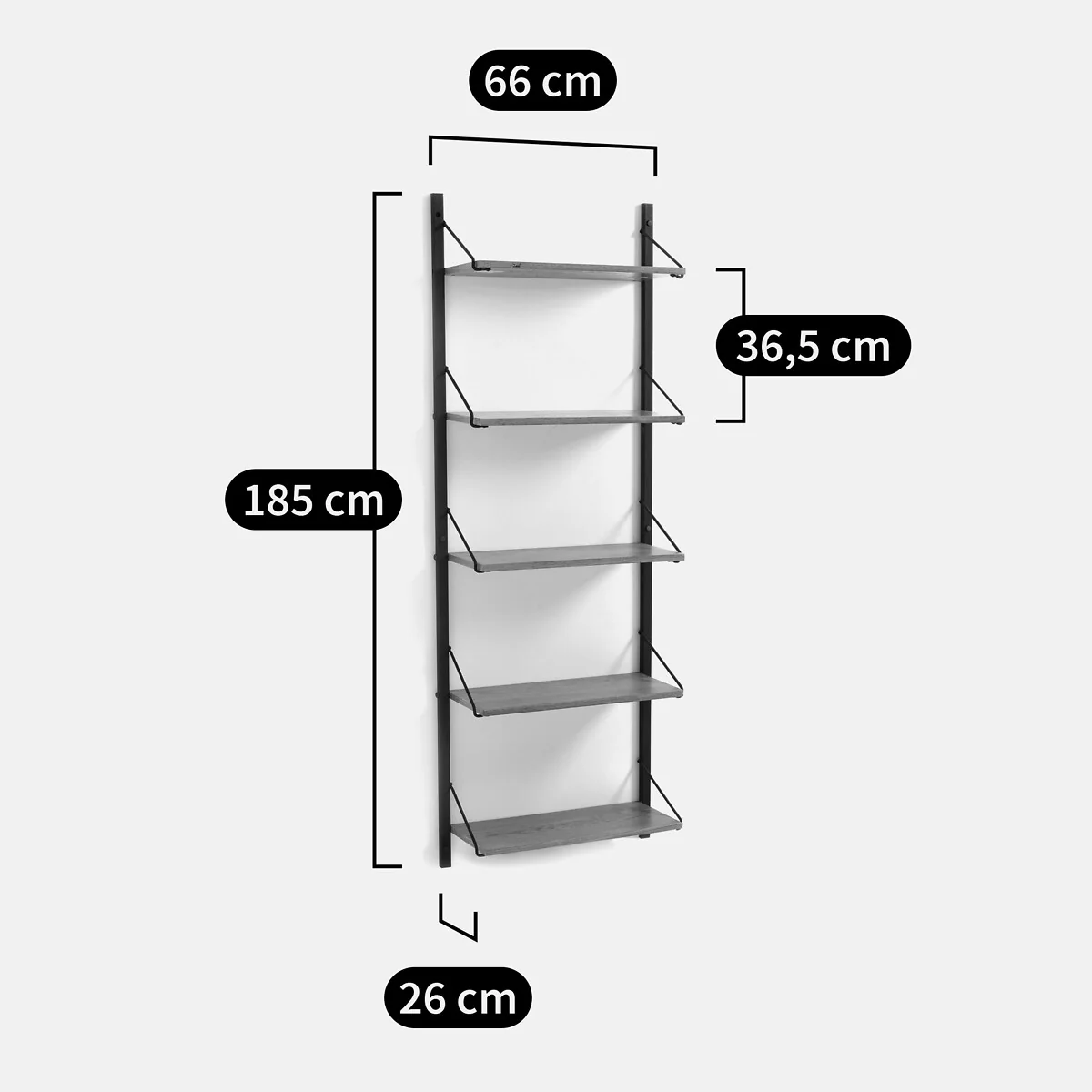 Quilda Wall-mounted Vintage Bookcase – image 7