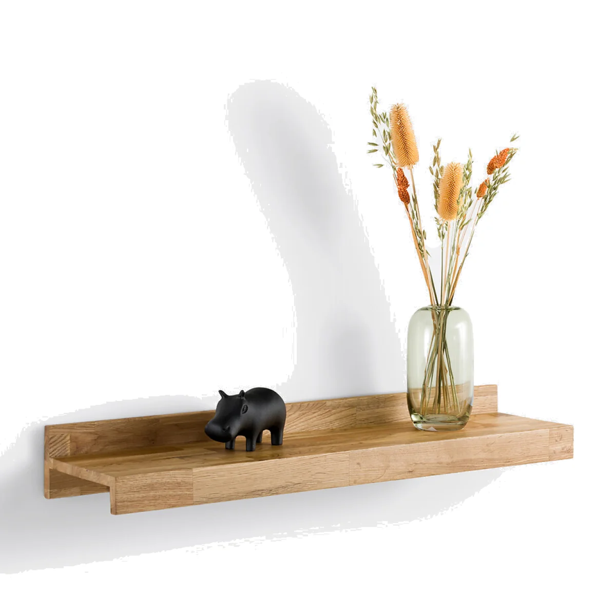 Hiba Wall Shelf in Solid Oak with Length 80cm – image 1