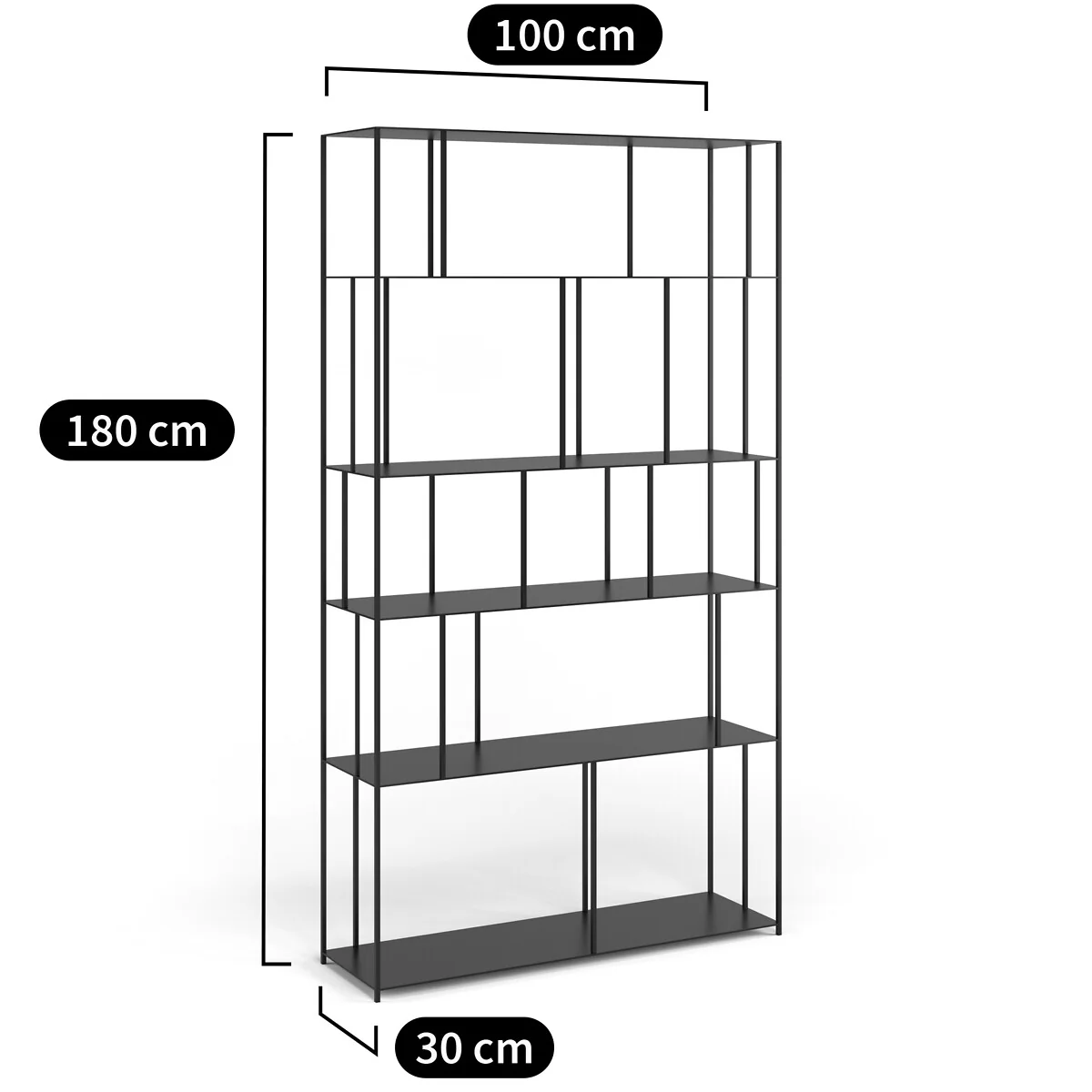 Parallel Wide Metal Bookcase – image 4