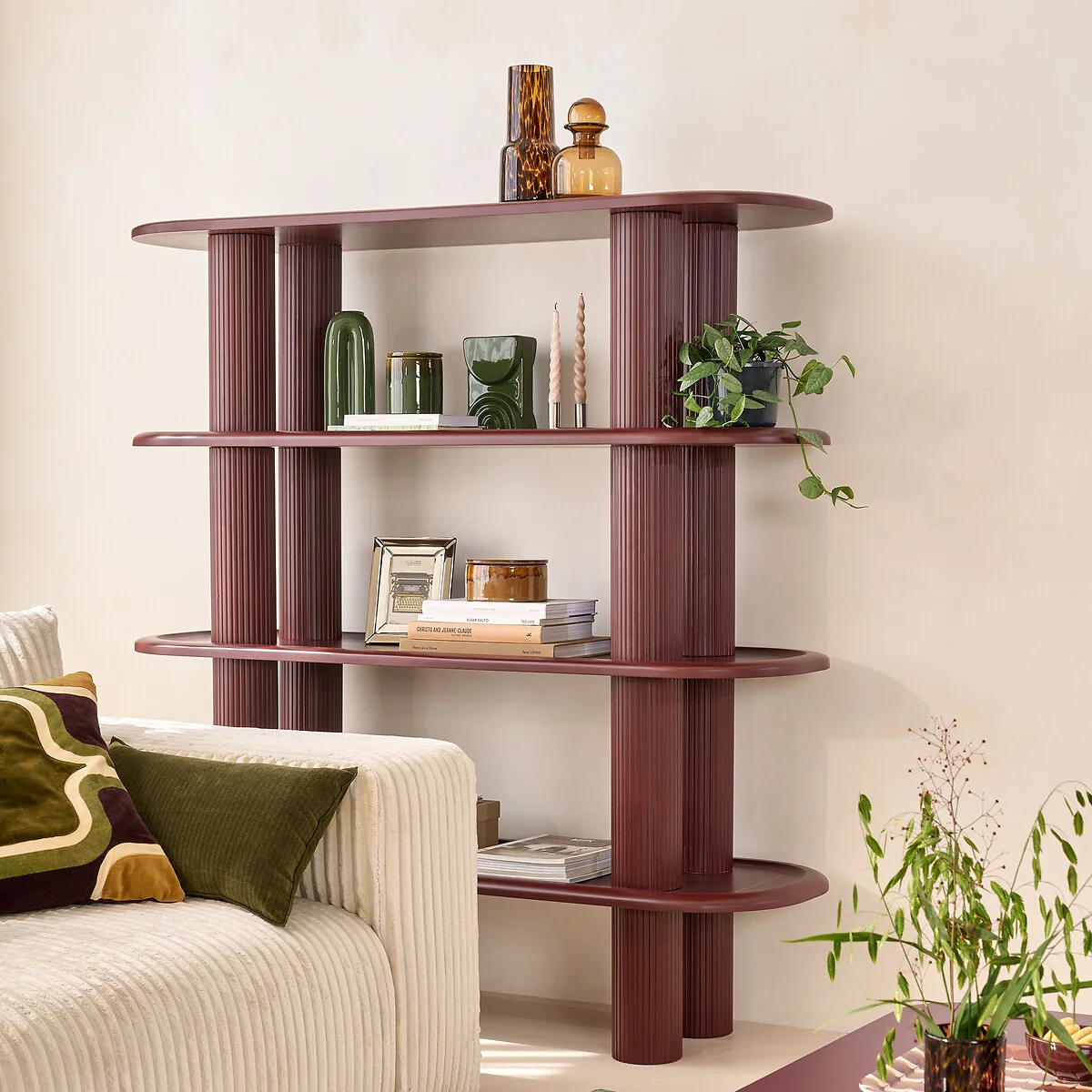 Calio Matte Lacquered 5-Shelf Bookcase, Height 155cm – image 2
