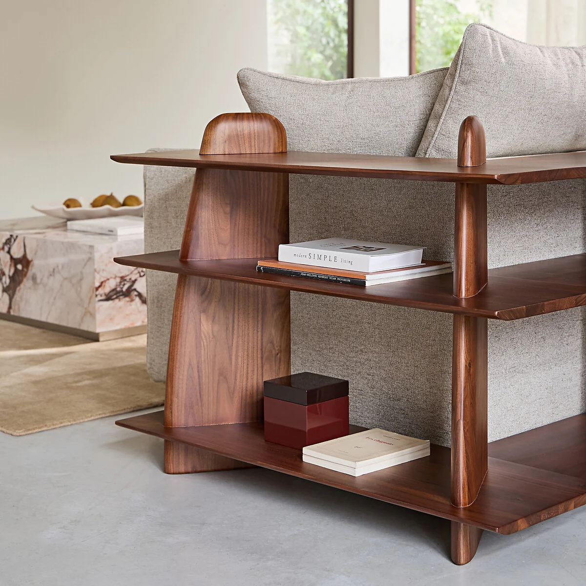 Iloss Solid Walnut Small Low Bookcase – image 3