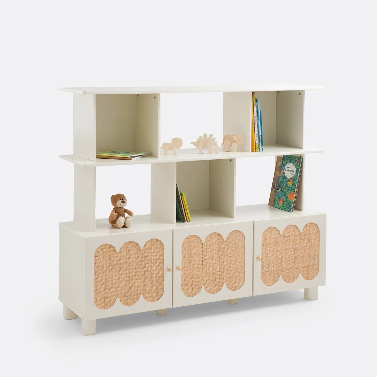 Ptilu Wood and Rattan Bookcase – image 2