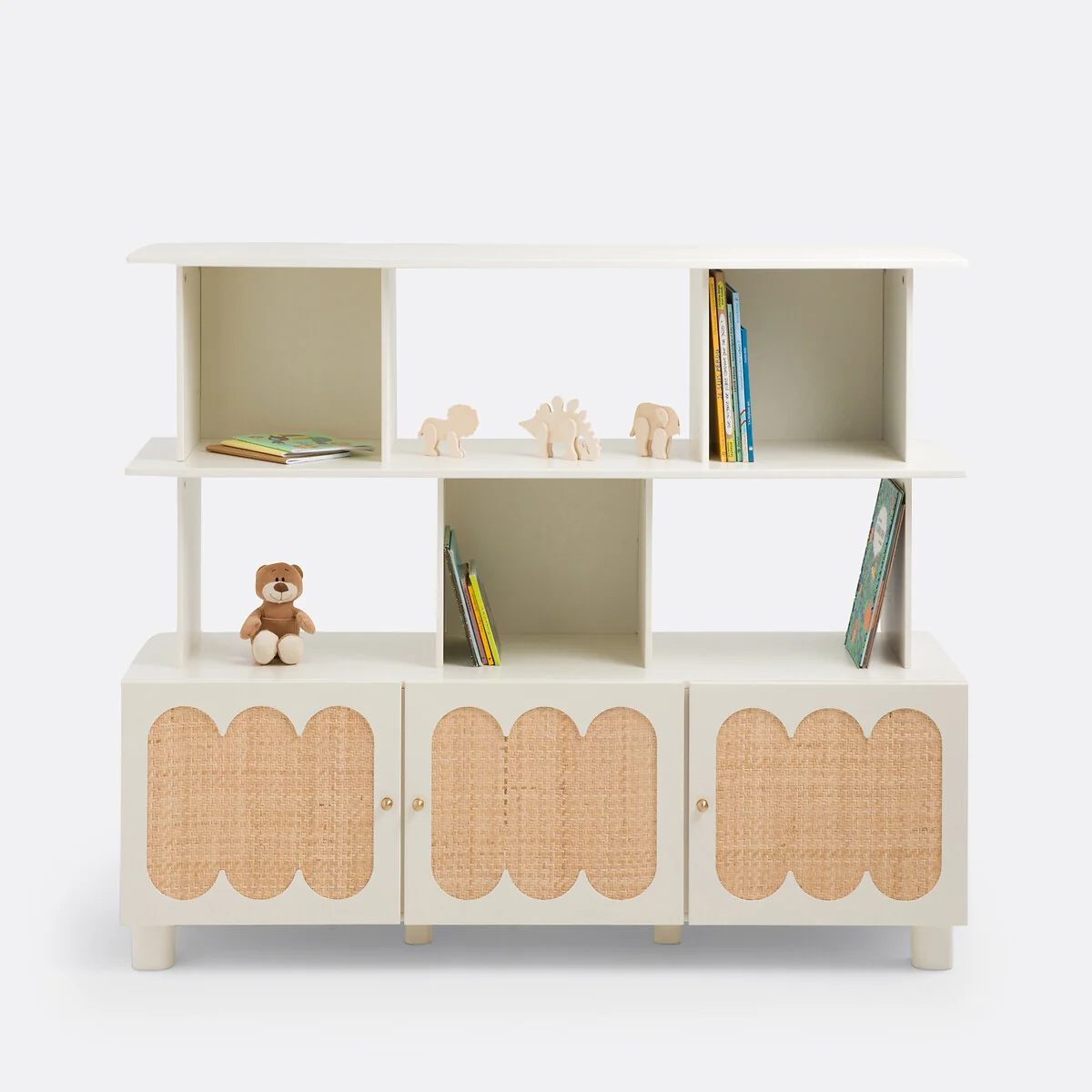 Ptilu Wood and Rattan Bookcase – image 4