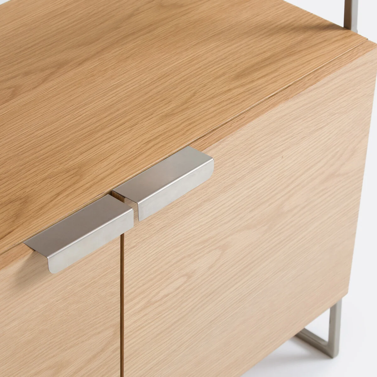 Watford Bookcase in Oak, Veneer and Chrome-Plated Steel, Height 190cm – image 6