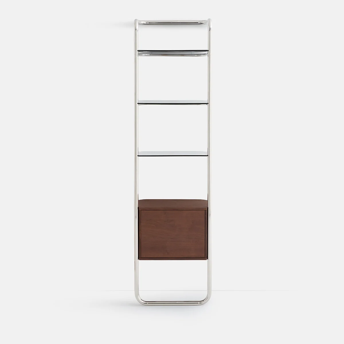 Giorgio Chrome-Plated Steel Wall Shelf with 1-Door Cupboard – image 2