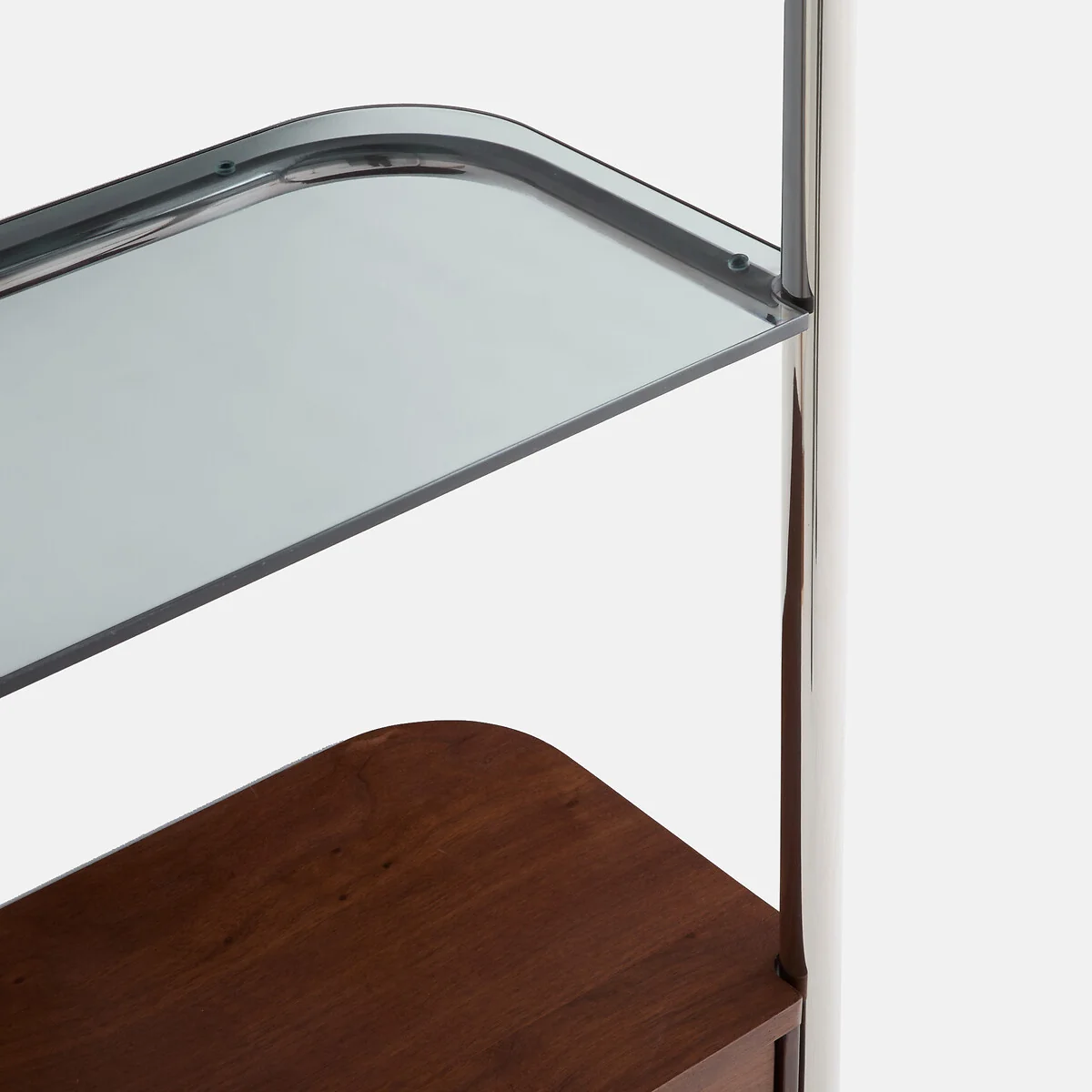 Giorgio Chrome-Plated Steel Wall Shelf with 1-Door Cupboard – image 3