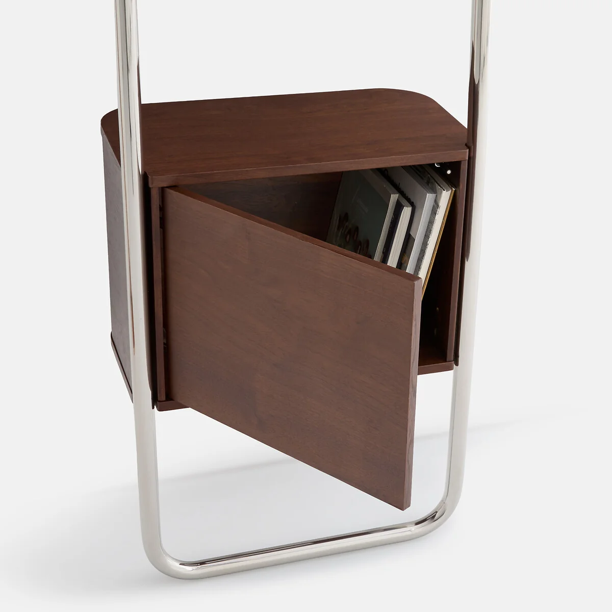 Giorgio Chrome-Plated Steel Wall Shelf with 1-Door Cupboard – image 7