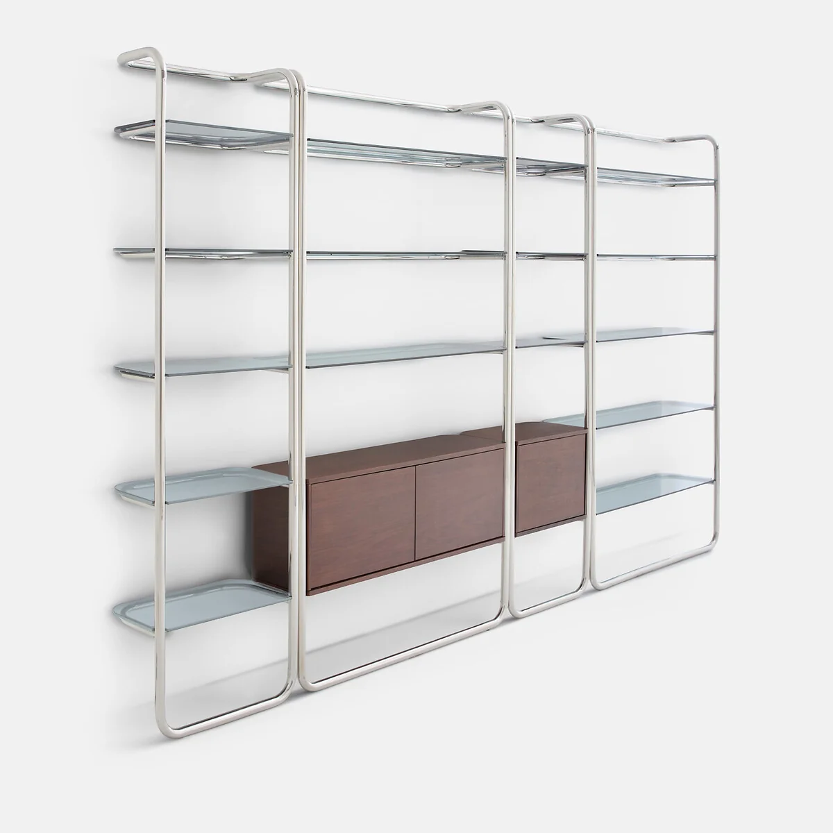 Giorgio Chrome-Plated Steel Wall Shelf with 1-Door Cupboard – image 9