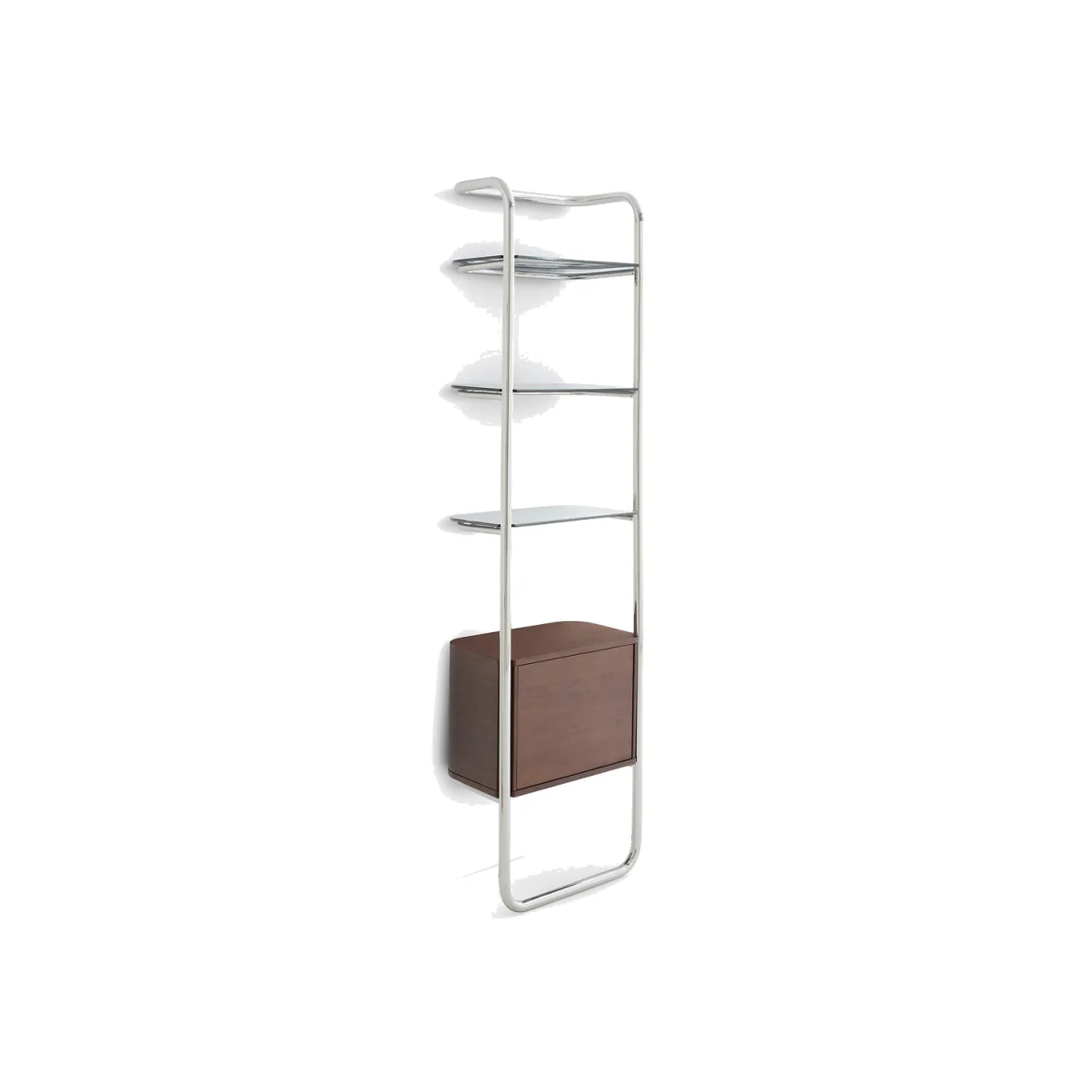 Giorgio Chrome-Plated Steel Wall Shelf with 1-Door Cupboard – image 1