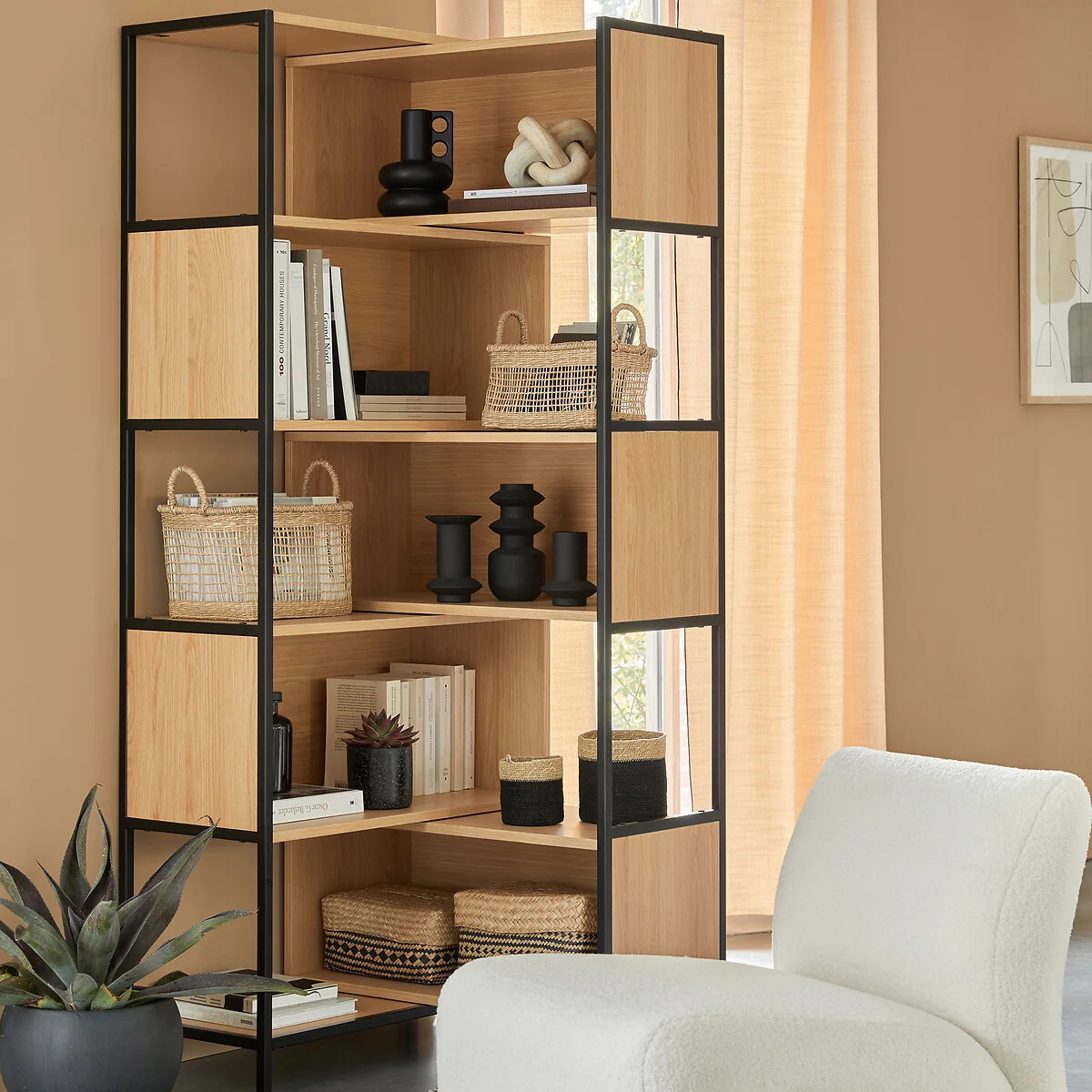 Volga Modular Bookcase in Oak Veneer – image 2