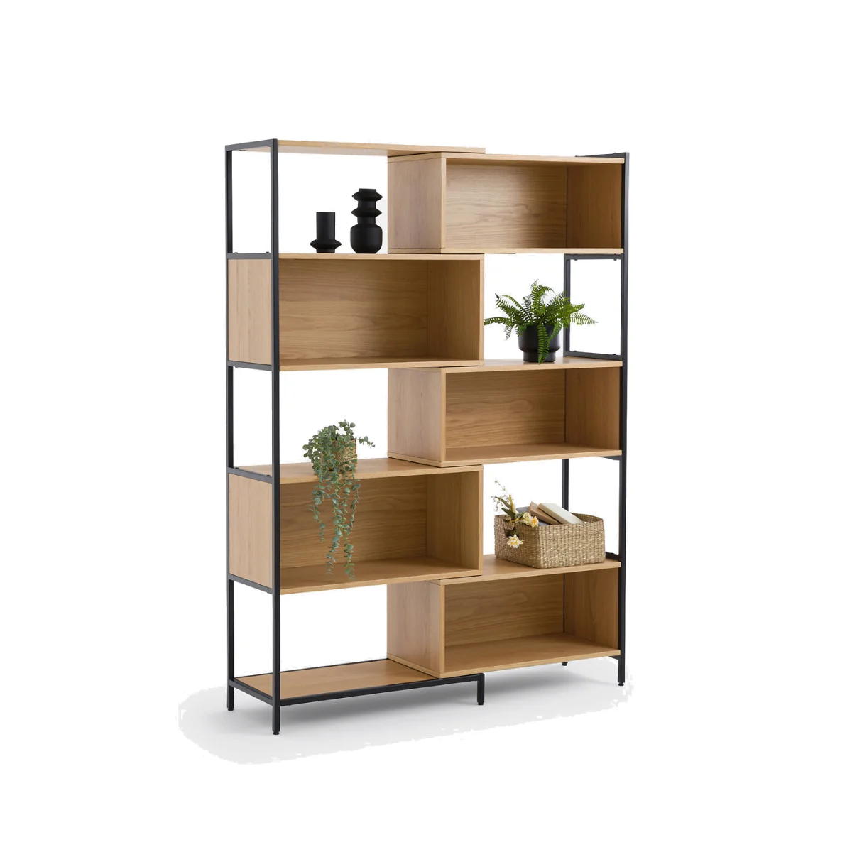 Volga Modular Bookcase in Oak Veneer – image 1
