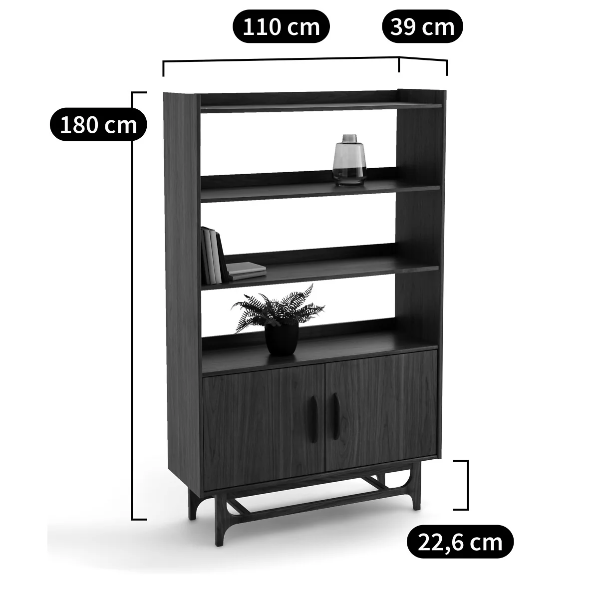 Larsen Vintage Walnut Bookcase – image 9