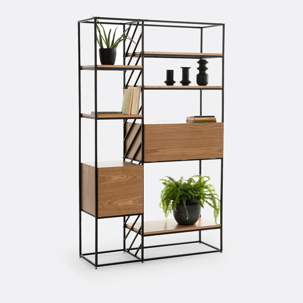 Vaulty Wired Bookcase in Iron and Oak Veneer – image 6