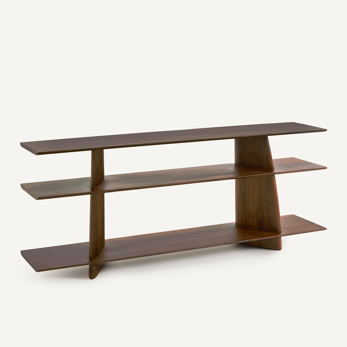 Iloss Solid Walnut Large Low Bookcase – image 5