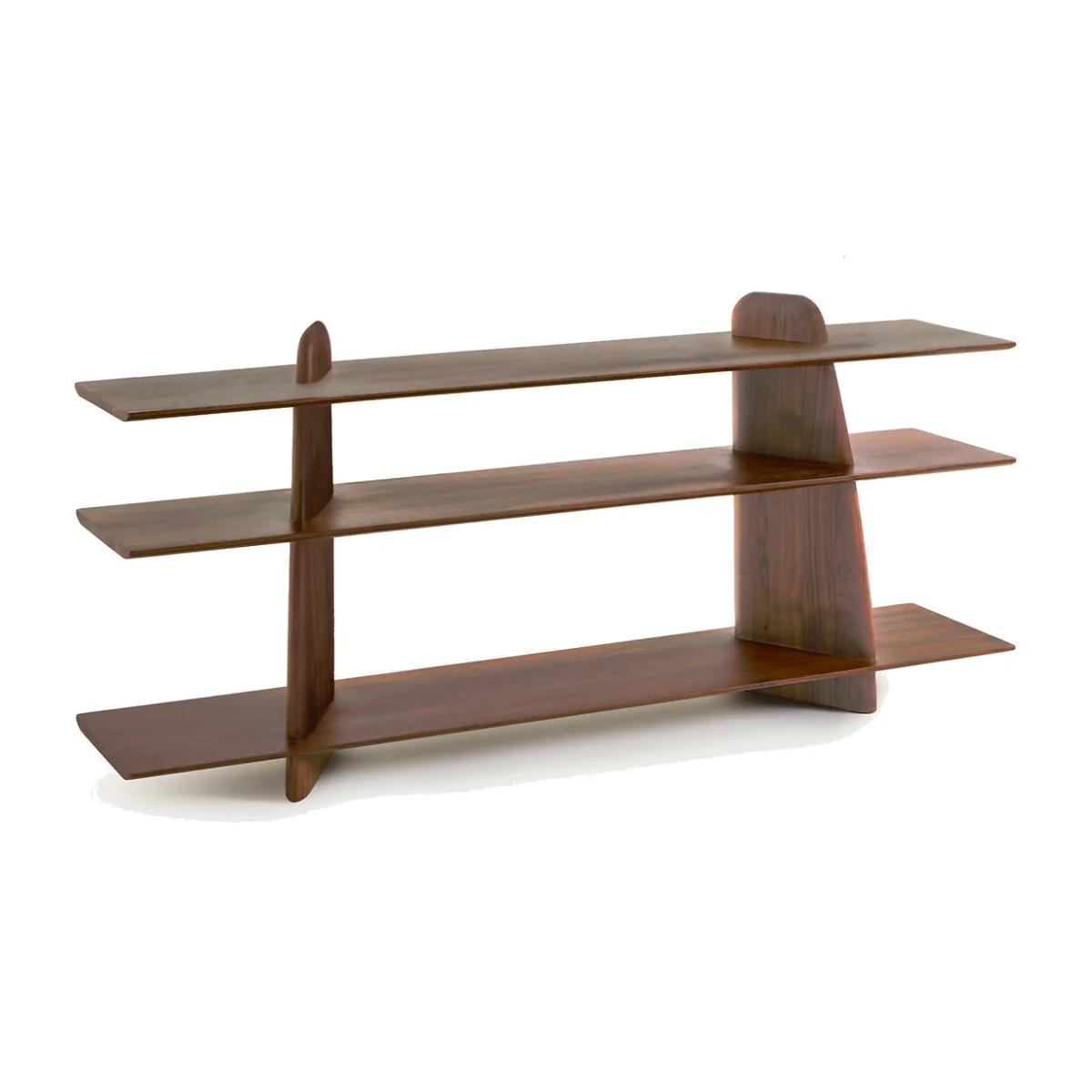 Iloss Solid Walnut Large Low Bookcase – image 1