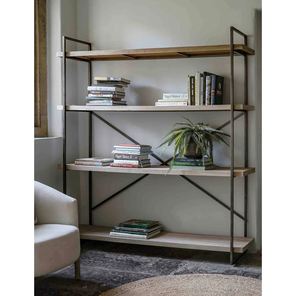 Gallery Direct Brogdale Metal & Wood Display Unit Medium Brown – image 2