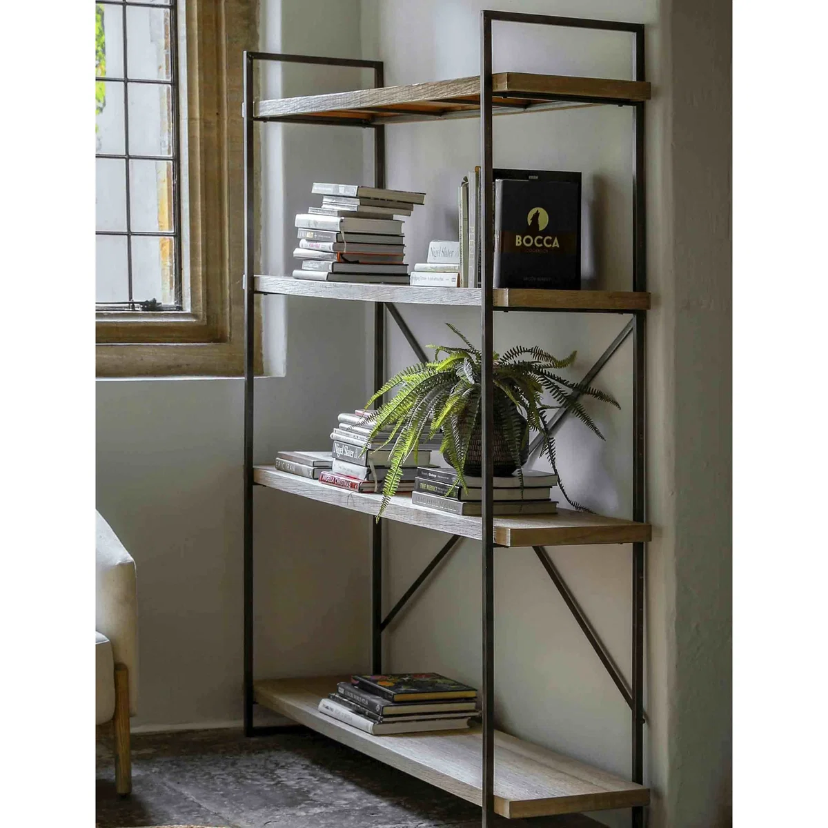 Gallery Direct Brogdale Metal & Wood Display Unit Medium Brown – image 3