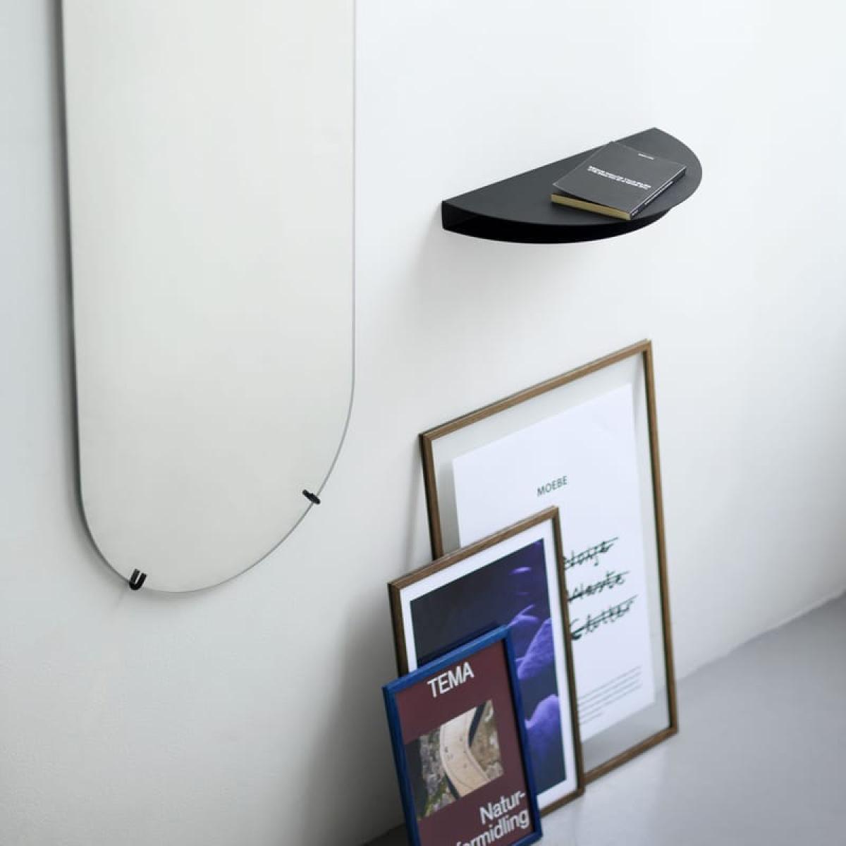 Half Moon Large Shelf metal grey / L 40 x Prof. 20 cm - MOEBE – image 2