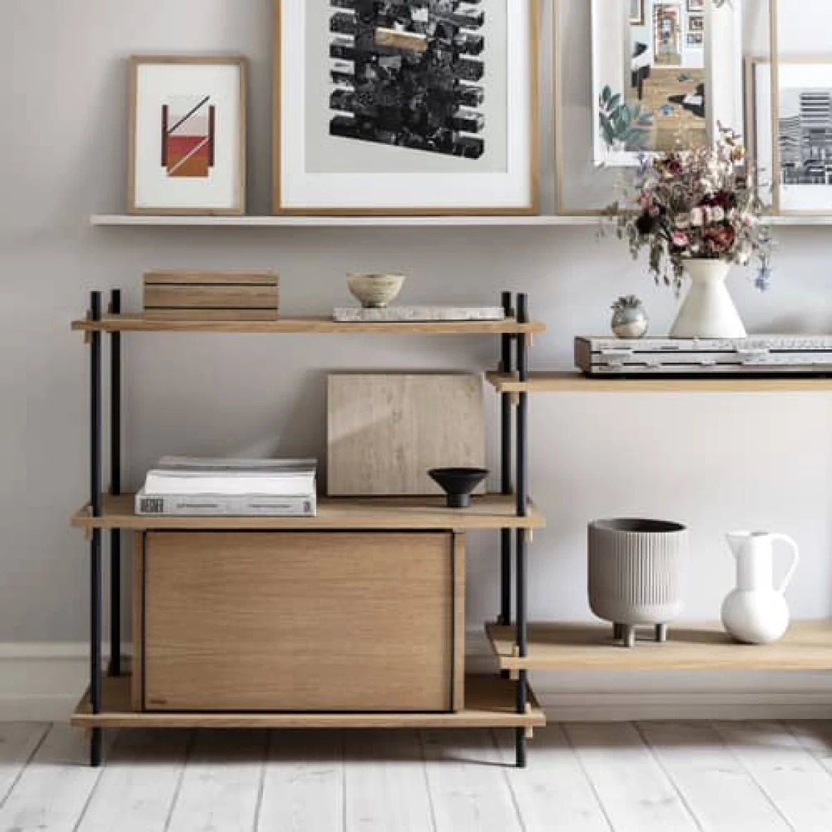 Shelving System – s.85.2.A Shelf natural wood / W 162 x H 85 x D 35 cm - MOEBE – image 2