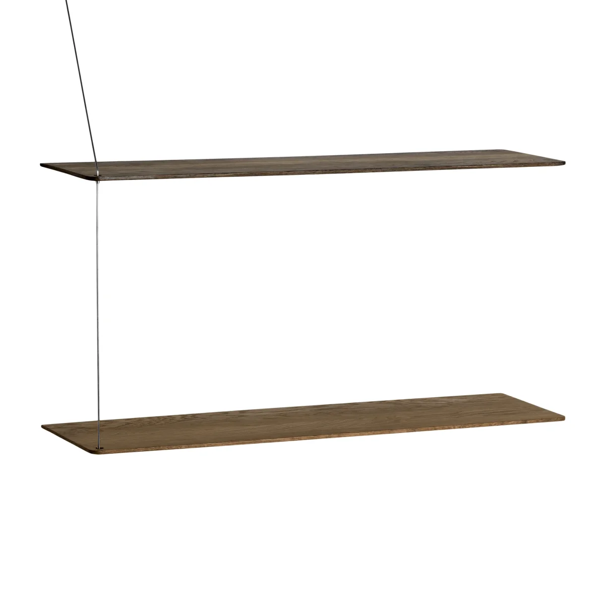 Woud Stedge shelf Smoked oak-brushed steel 80 cm 2 shelves – image 1