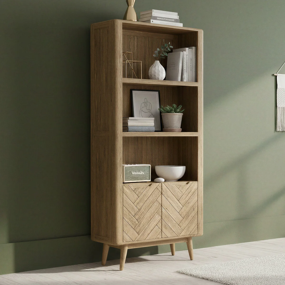 Parven Solid Oak Tall Bookcase – image 2