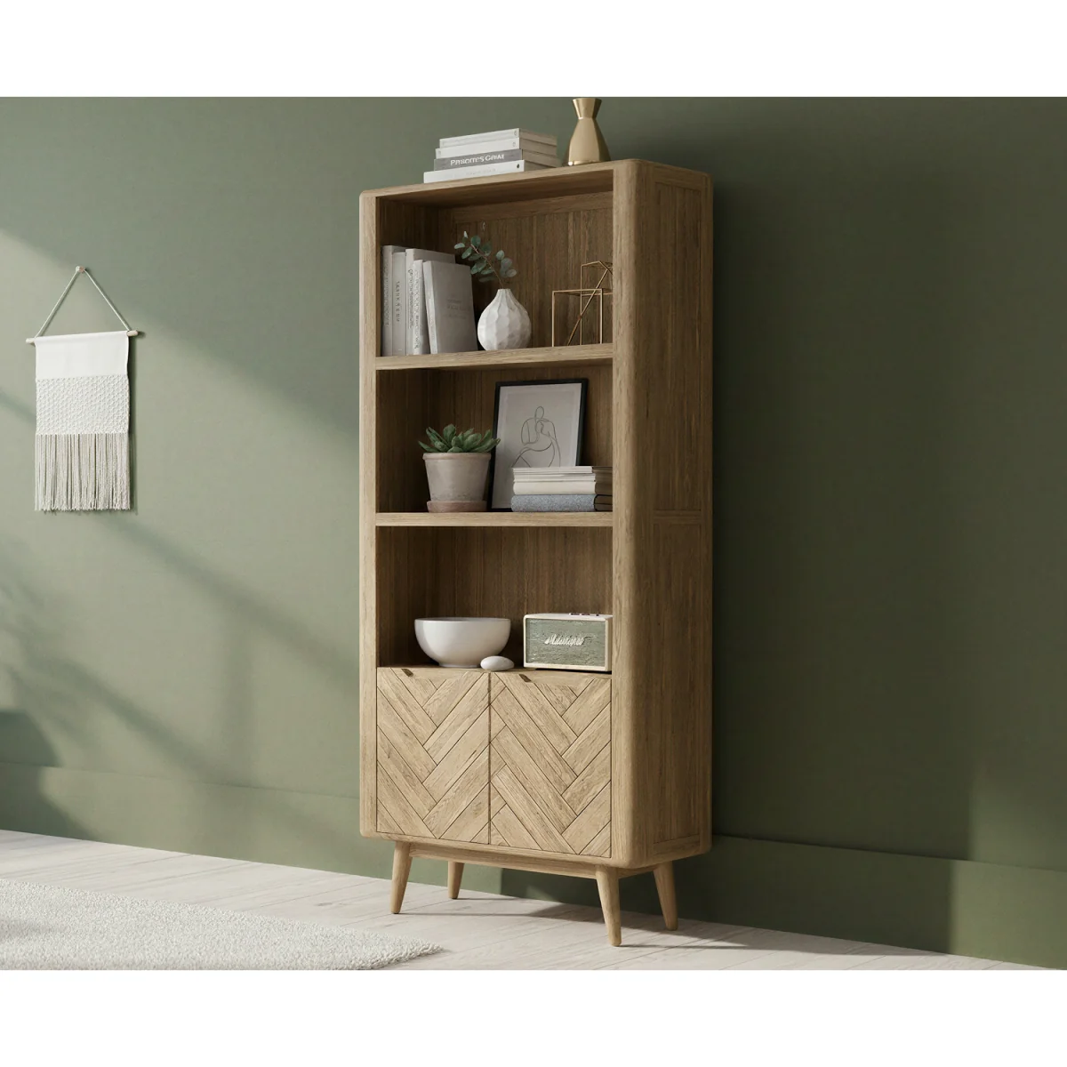 Parven Solid Oak Tall Bookcase – image 3