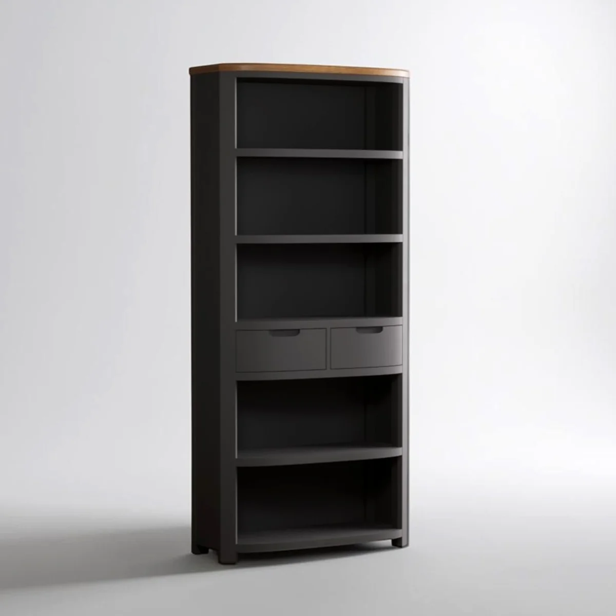 Bradwell Oak and Charcoal Painted Tall Bookcase – image 3