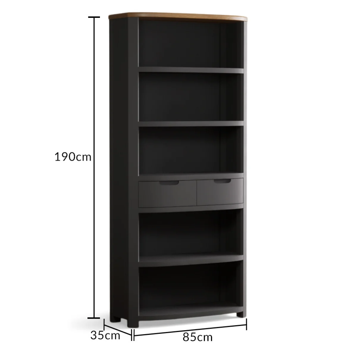 Bradwell Oak and Charcoal Painted Tall Bookcase – image 9