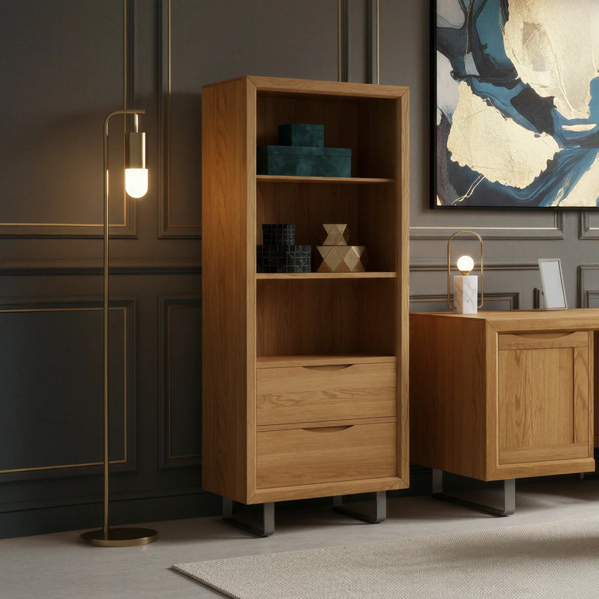 Parker Solid Oak Tall Bookcase – image 2