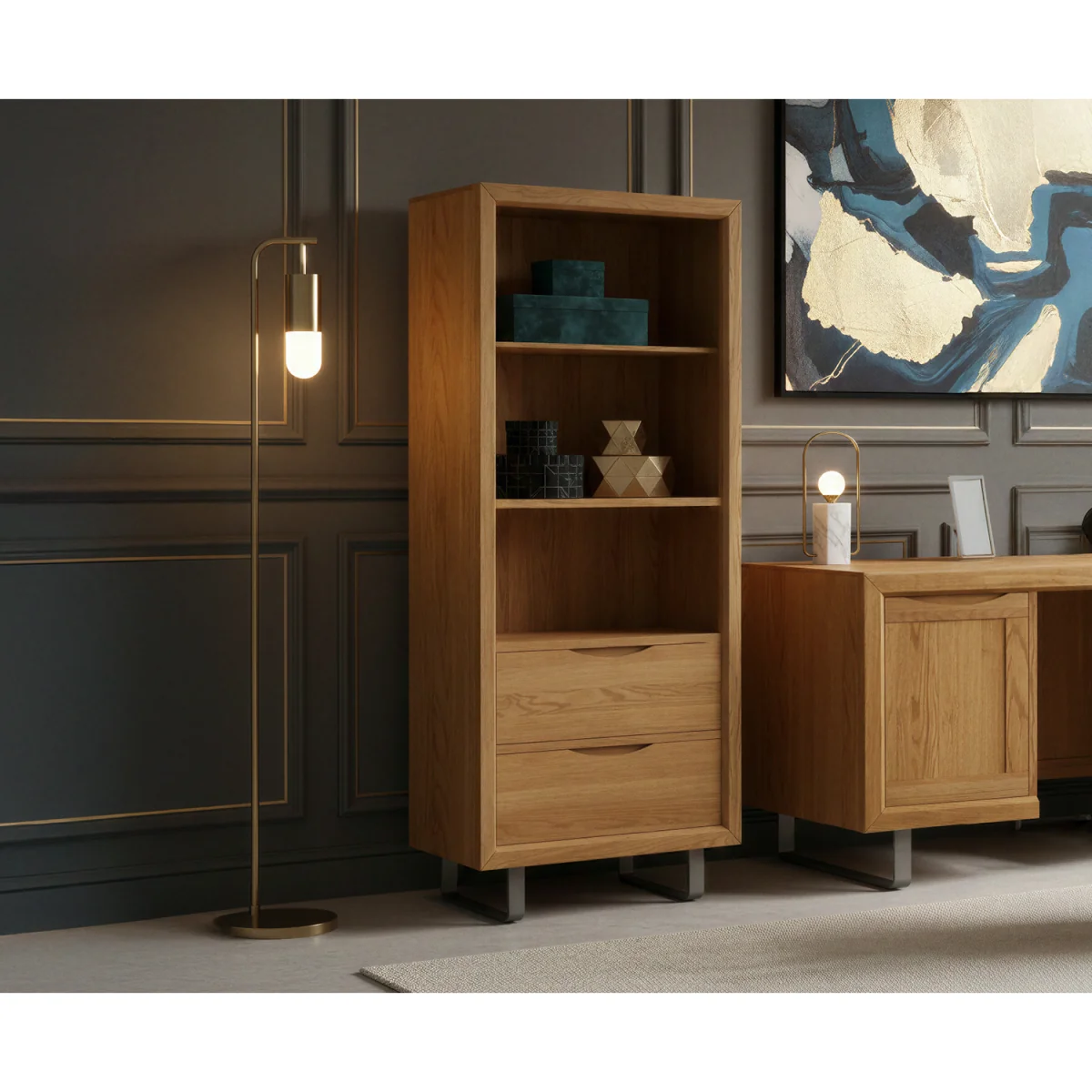 Parker Solid Oak Tall Bookcase – image 3