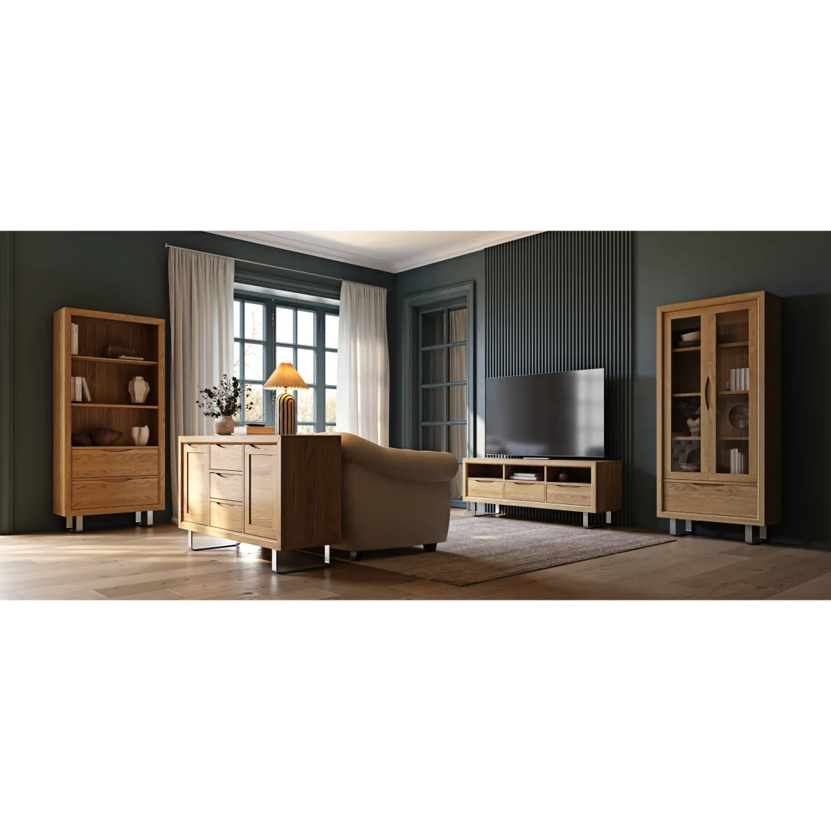 Parker Solid Oak Tall Bookcase – image 8