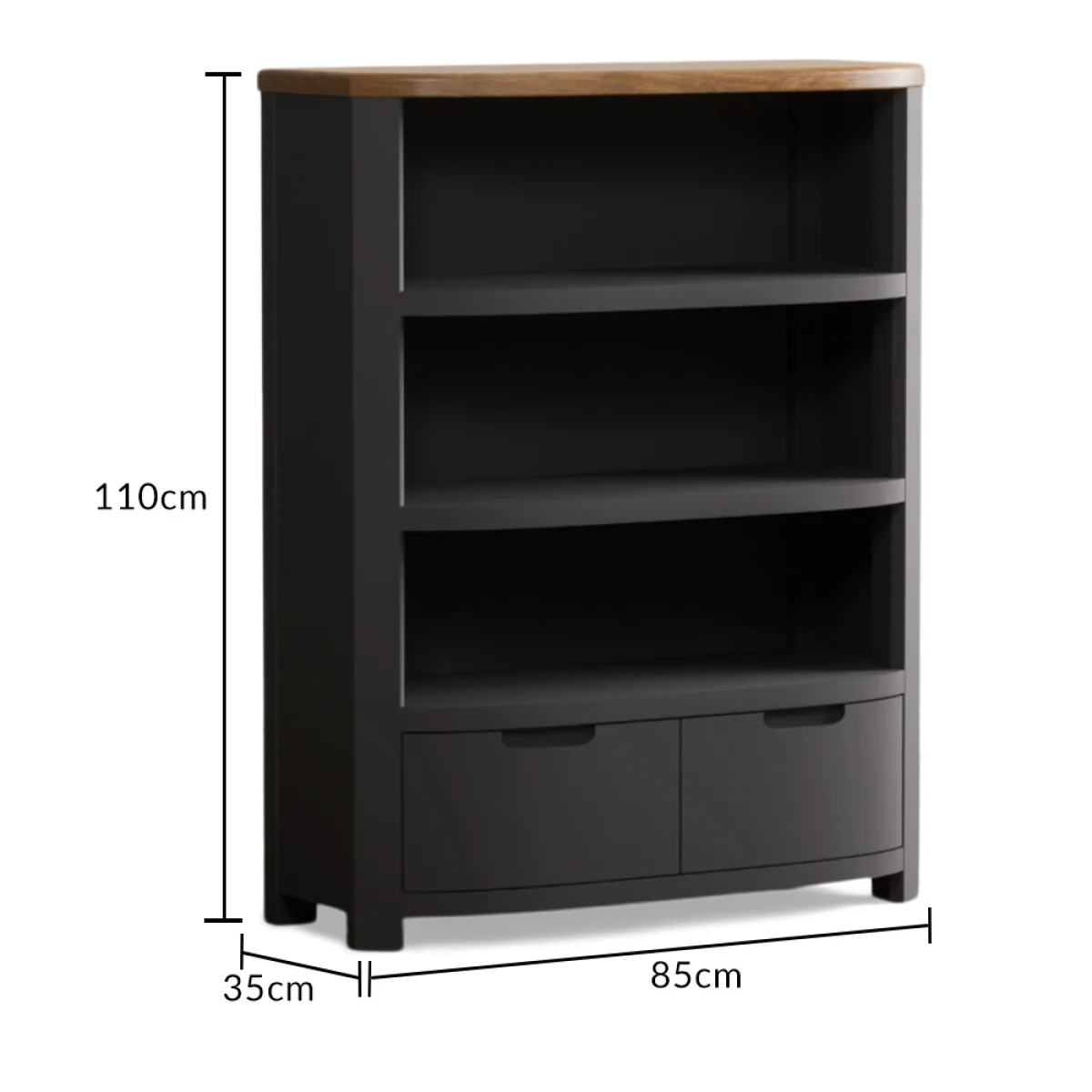 Bradwell Oak and Charcoal Painted Small Bookcase – image 9