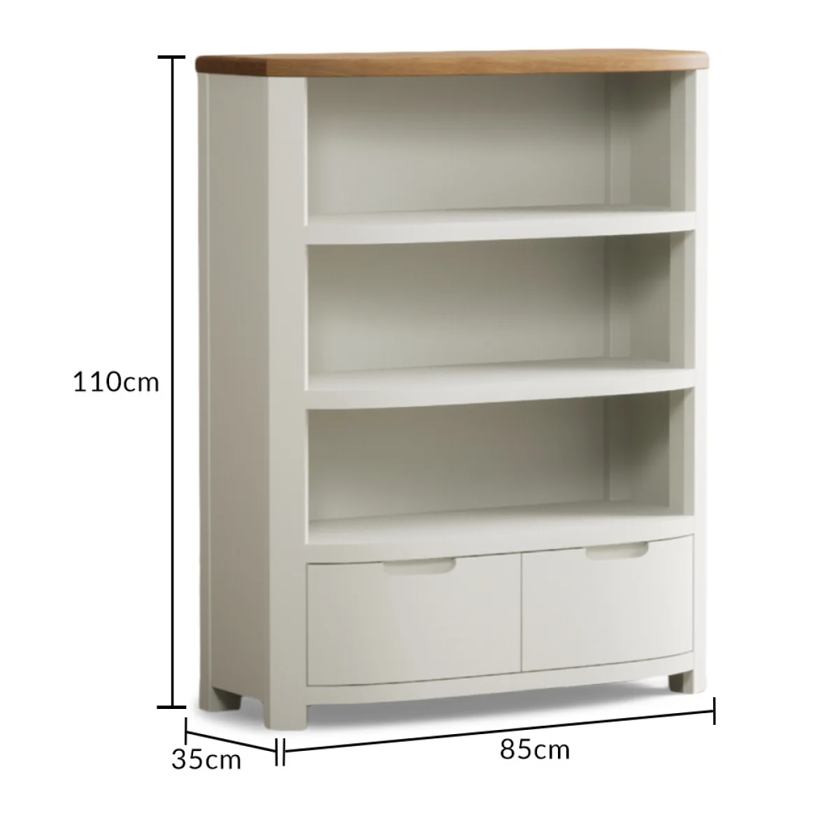 Bradwell Oak and Signal White Painted Small Bookcase – image 8