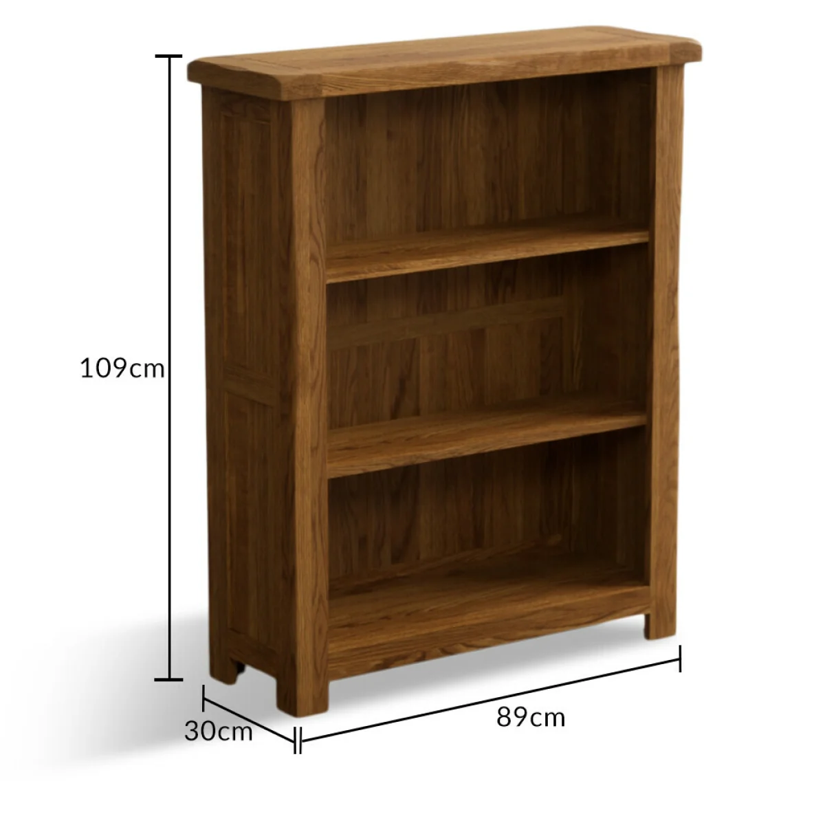 Harrogate Rustic Solid Oak Small Bookcase – image 10