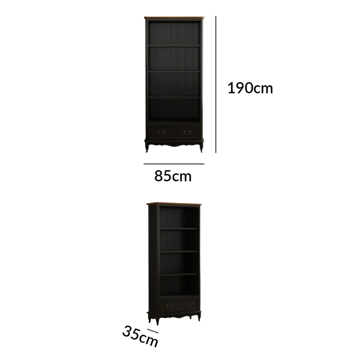 Chateau Noir Oak and Black Painted Tall Bookcase – image 13