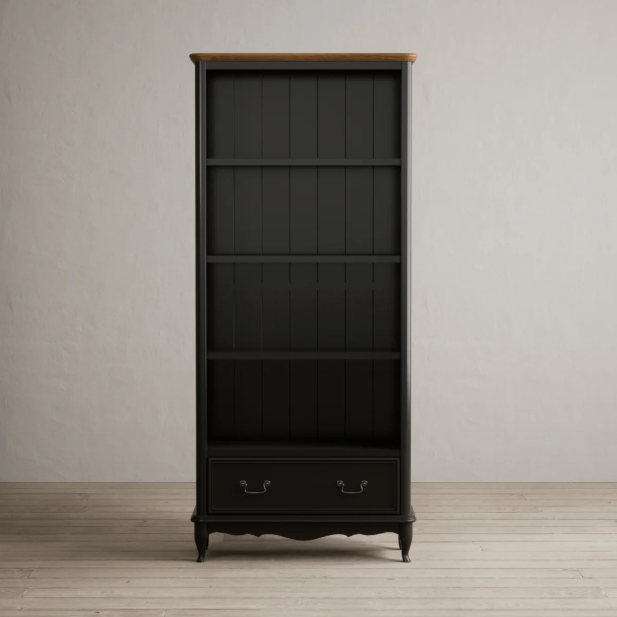 Chateau Noir Oak and Black Painted Tall Bookcase – image 1