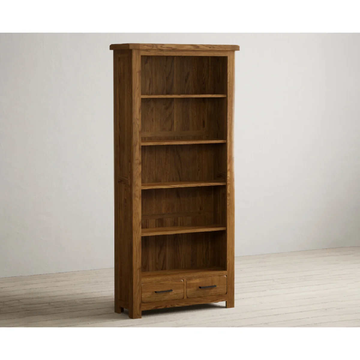 Harrogate Rustic Solid Oak Large Bookcase – image 5