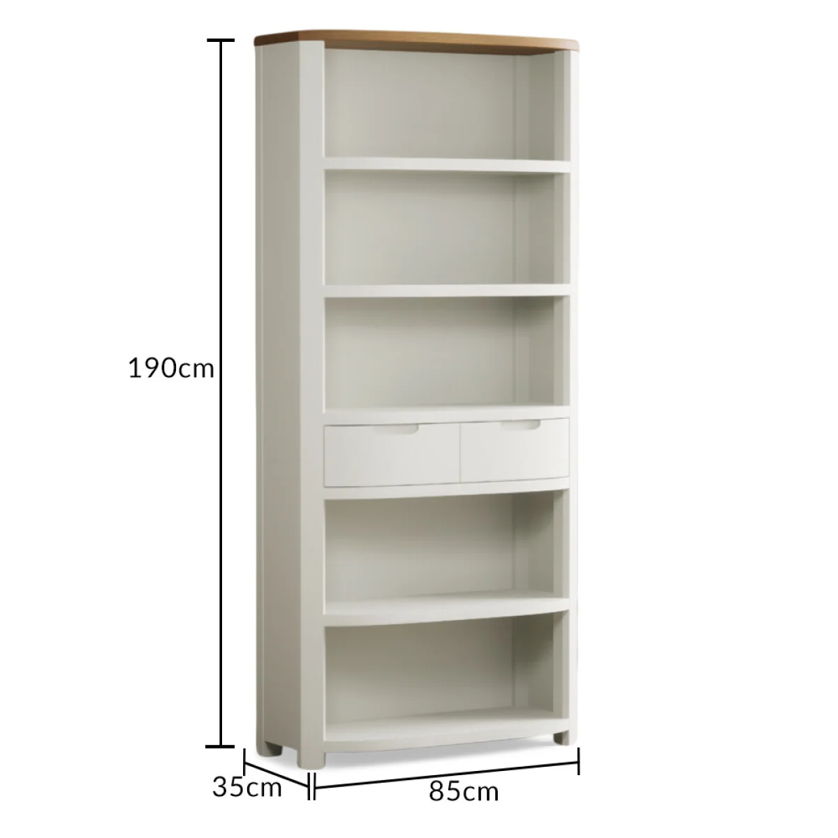 Bradwell Oak and Signal White Painted Tall Bookcase – image 8