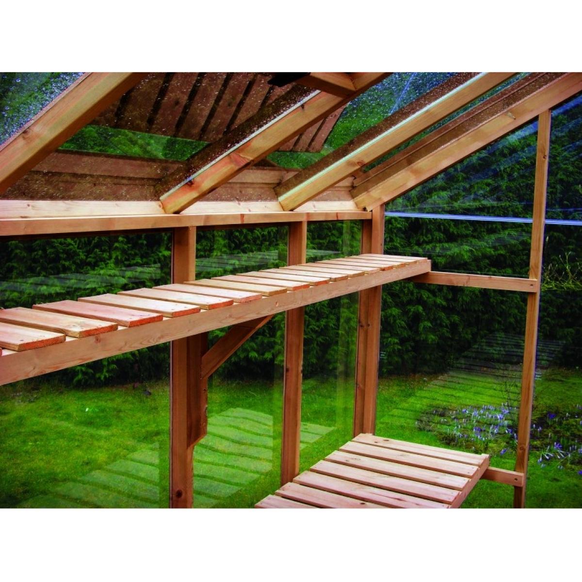 High Level Shelf for the Swallow Raven Greenhouse - 8ft 9 x 12ft 7 2660mm x 3840mm - Oiled – image 2