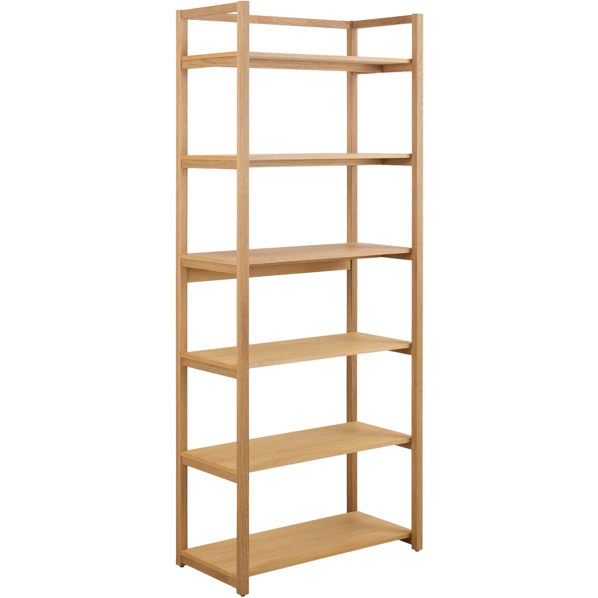 Ludza Rectangular Bookcase With 6 Shelves in Oak - Oak – image 3