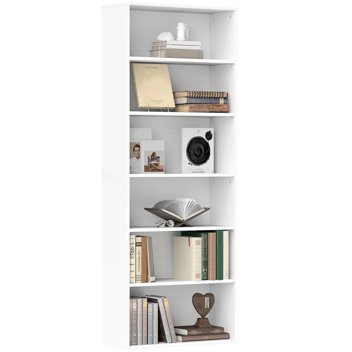 Yarut 158cm White 6-Tier Bookcase Shelving Unit – image 3