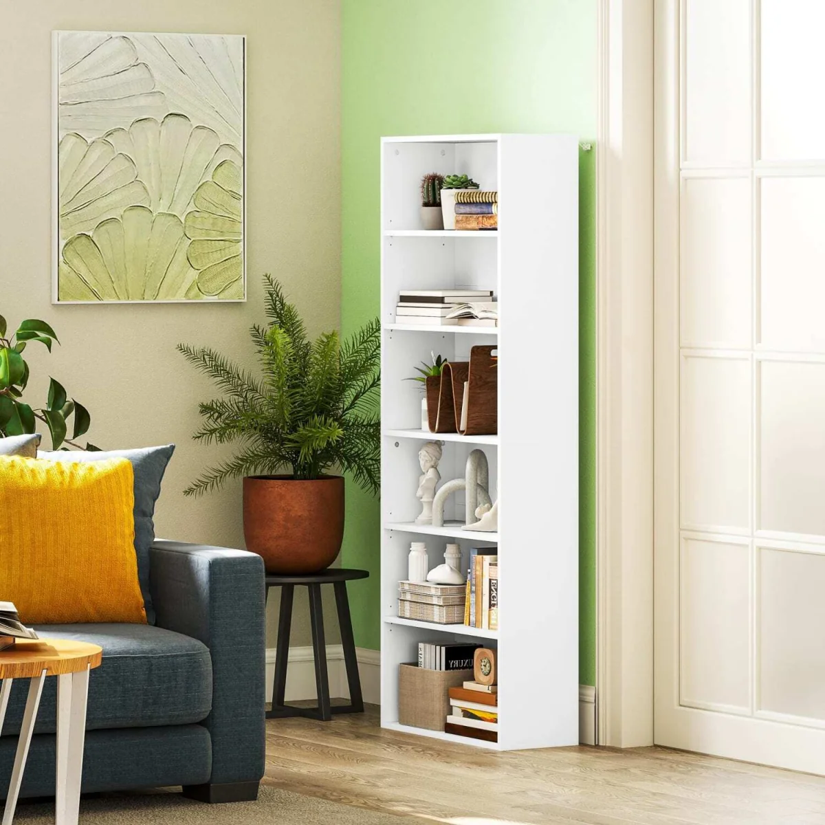 Yarut 158cm White 6-Tier Bookcase Shelving Unit – image 4