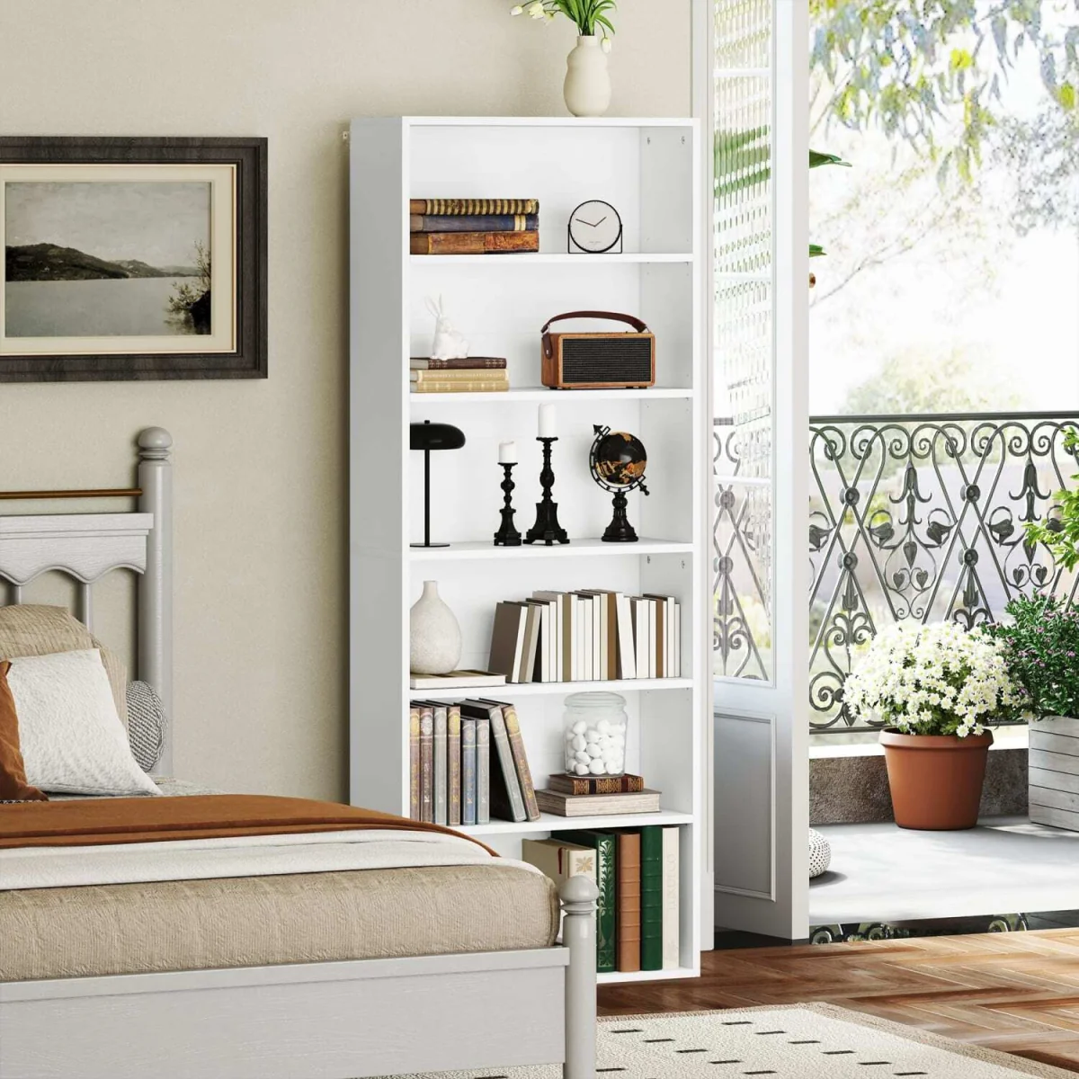 Yarut 158cm White 6-Tier Bookcase Shelving Unit – image 9