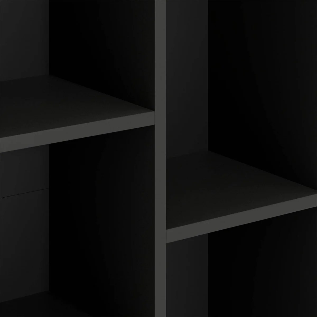 Vakeri Wood Black 2-Tier Bookcase - 5 Open Storage Compartments – image 10