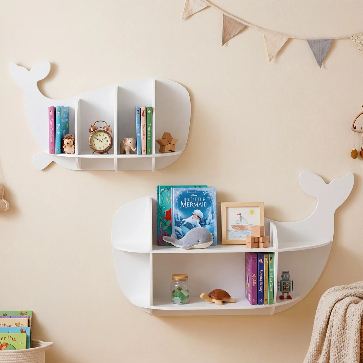 Wall Mounted Storage Display Rack Set - White – image 2