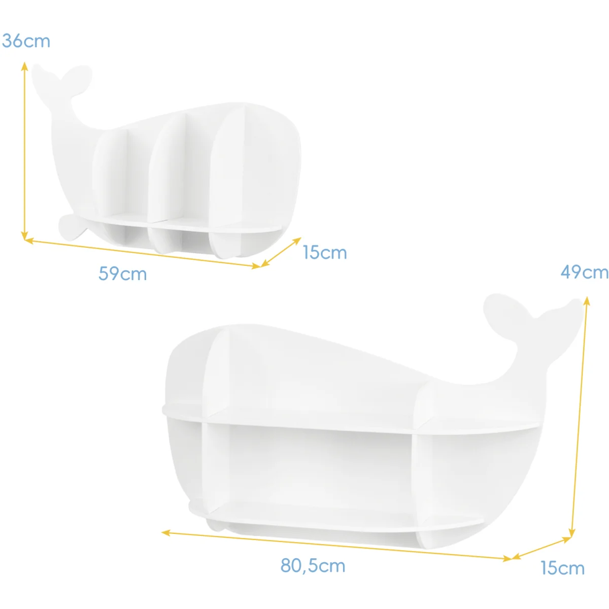 Wall Mounted Storage Display Rack Set - White – image 12